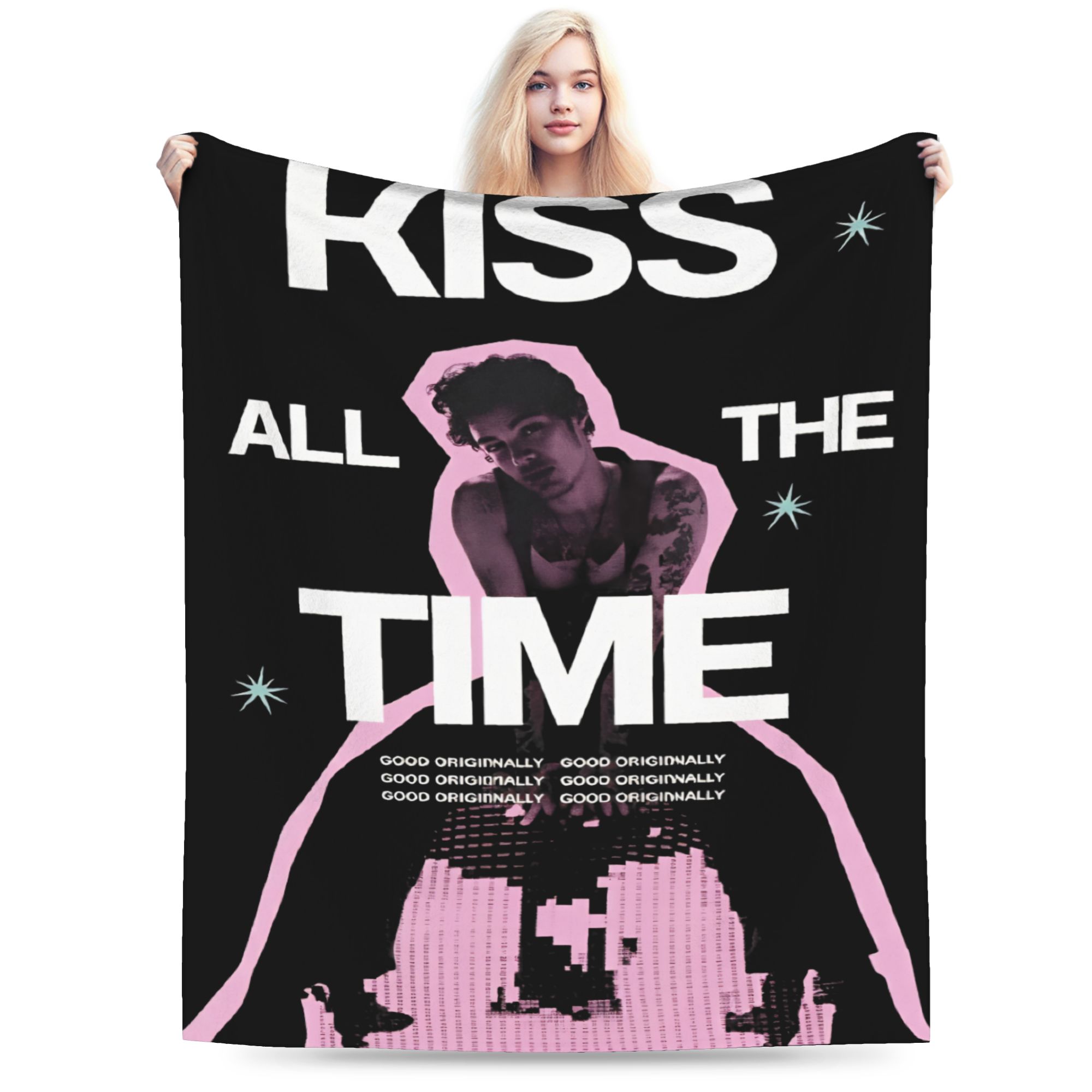 Harrys Styles Kiss All The Time Album Blankets Adults Flannel Bedding Throws For Bedroom Soft Cozy Design Quality Bedspread 75x90cm