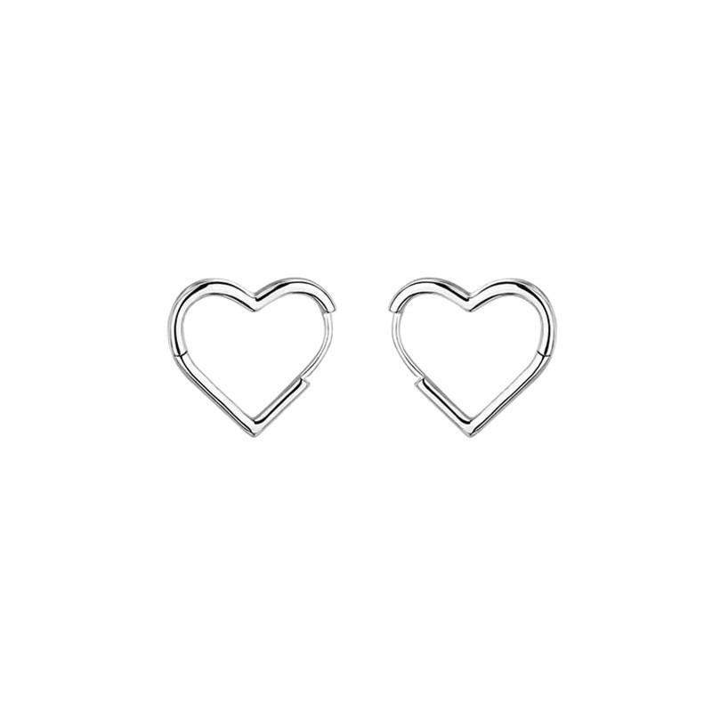 Hollow Heart Shape Buckle Earrings Sweet Fashion Jewelry For Women
