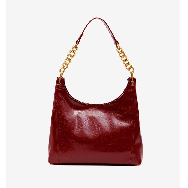 Red Bag, Women's New High-end Shiny Leather Bridal Wedding Armpit Bag, Daily Usable Crossbody Wedding Gift Bag