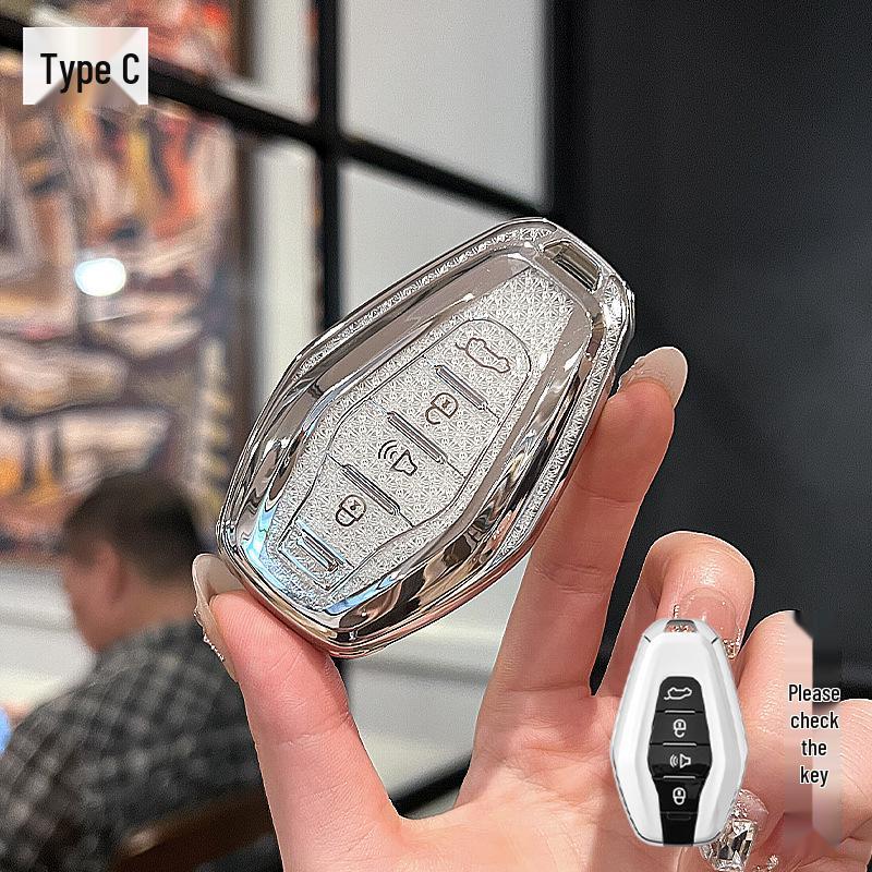 

Чехол для ключа Jetour X70/X90 - Совместим с Chery X70Pro/X70M/X90 Zilong/X70S/X95, Хрустальная сумка для ключа автомобиля.