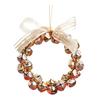 Bell Wreath Christmas Beaded Bell Wreath with Bow Small Jingle Bell Garland Ornament for Christmas Home Tree Decor