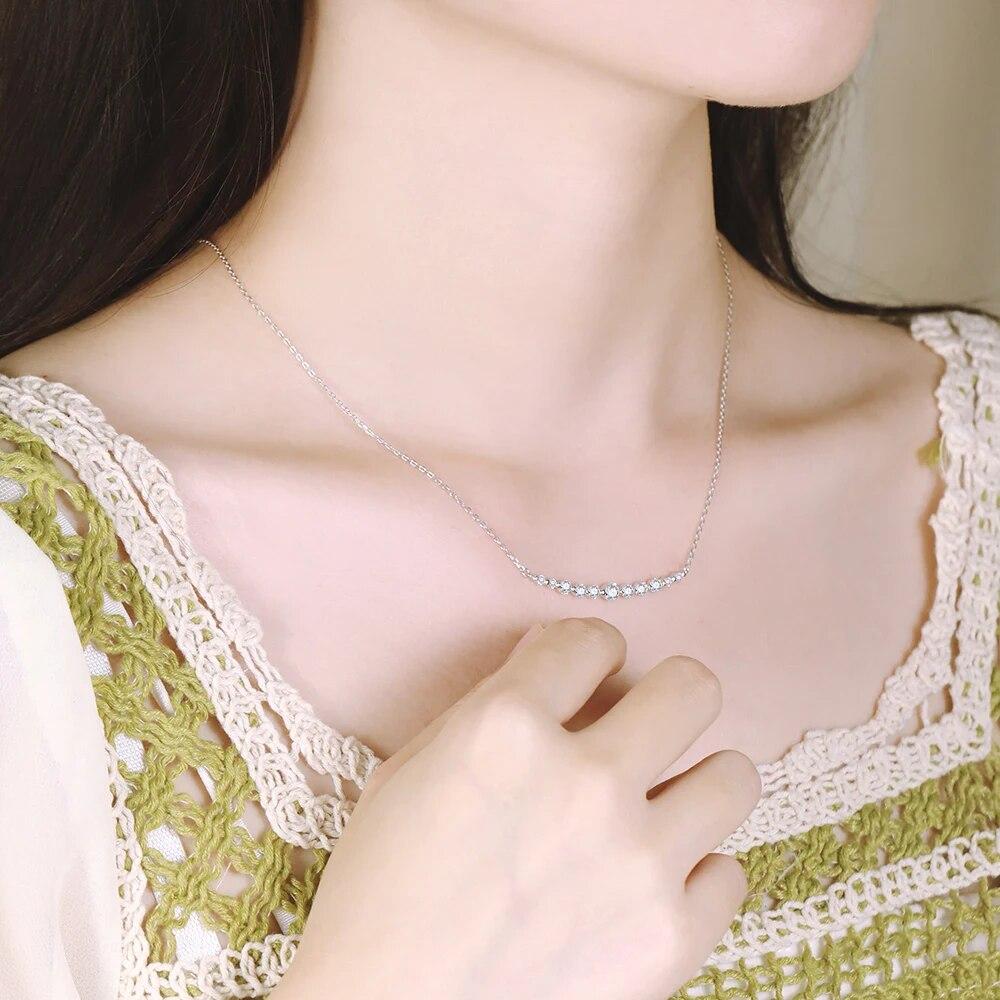 New New In S925 Sterling Silver Real 1.1cttw Moissanite Pendant Necklace for Women Anniversary Diamond Necklaces Fine Jewelry
