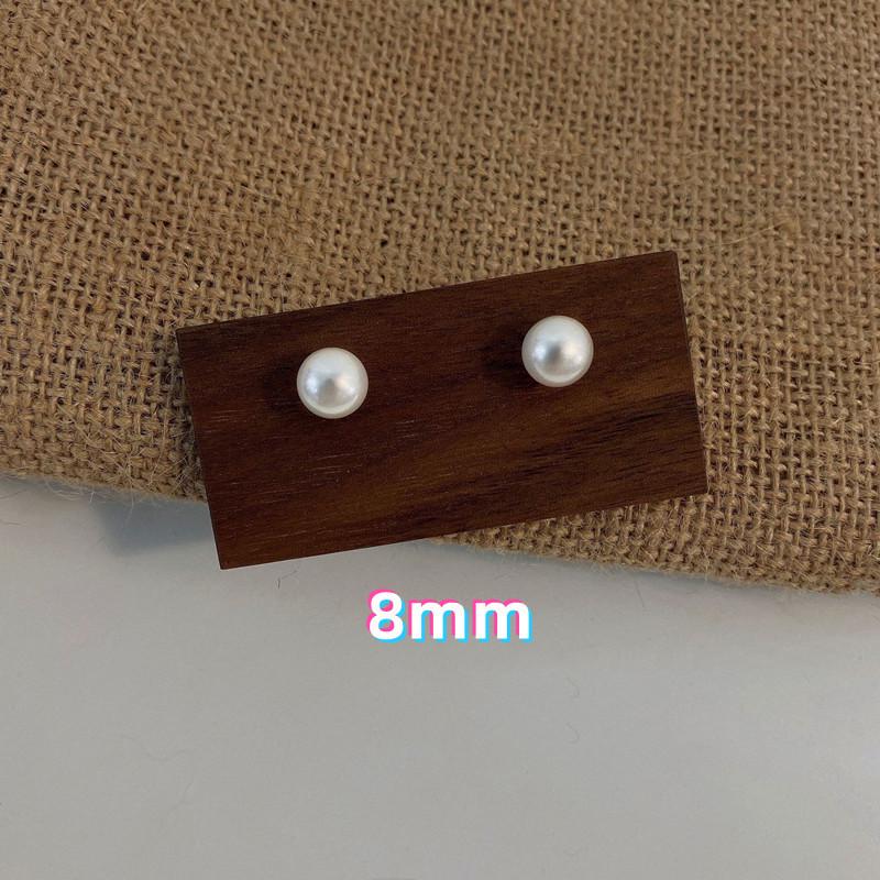 Boucles d'oreilles coréennes rétro perle aiguille argent 925 pour femmes - Style célébrité