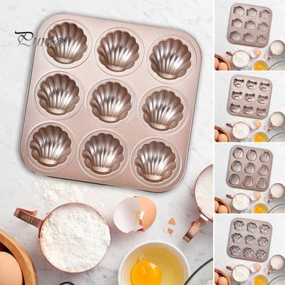 Teglia da forno a forma di orso dei cartoni animati, antiaderente, per uso alimentare, resistente alle alte temperature, ispessita, 9 griglie, in acciaio inossidabile, facile da sformare, uniformemente riscaldata
