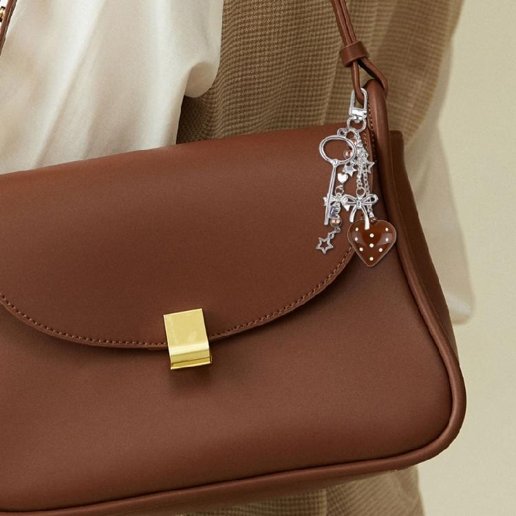 Pingente Multifuncional de Coração com Laço Porta-Chaves Portátil para Mulheres Estilosas Acessório Prático para Bolsa para Uso Diário