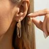 Salircon New Trendy Metal Snake Chain Tassel Drop Earring Women Fashion Geometric Hoop Earrings Daily Wear Jewelry Accessories