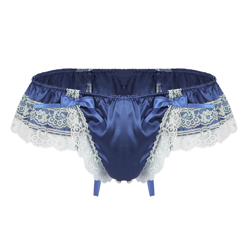 Sexy Mens Lace Briefs Open Butt Low  G-string Thong Underwear Panties