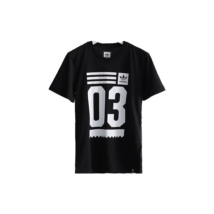 adidas originals Numeric Printing Round Neck Short Sleeve Black Men s BJ8689 M