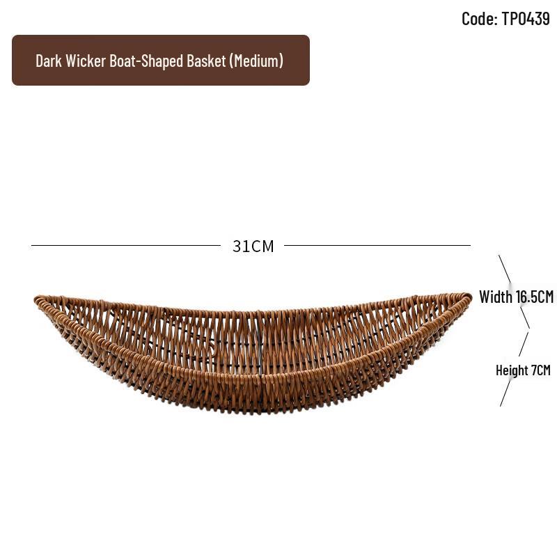 Dark Boat-Shaped Hot Pot Serving Basket