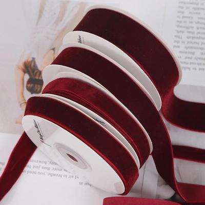 Burgundfarbenes Samt-Beflockungsband für DIY-Schleifen & Geschenkverpackung