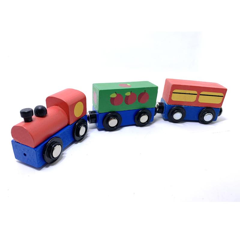 Hot Train Kit Magnetic Toy Car Childrens Track Accessories Manual Sliding Puzzle Wooden Compatible With Various Track Gift W10