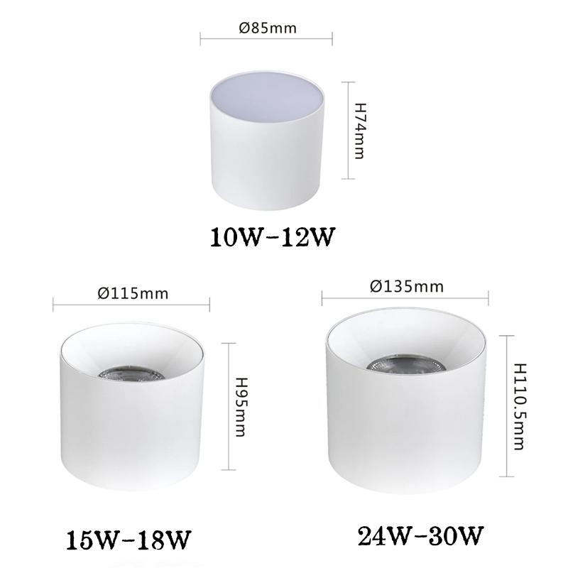 Kulaté LED stropní svítidlo downlight do obývacího pokoje, ložnice, chodby, bodové osvětlení, antireflexní COB/SMD10W12W15W18W24W bytové osvětlení