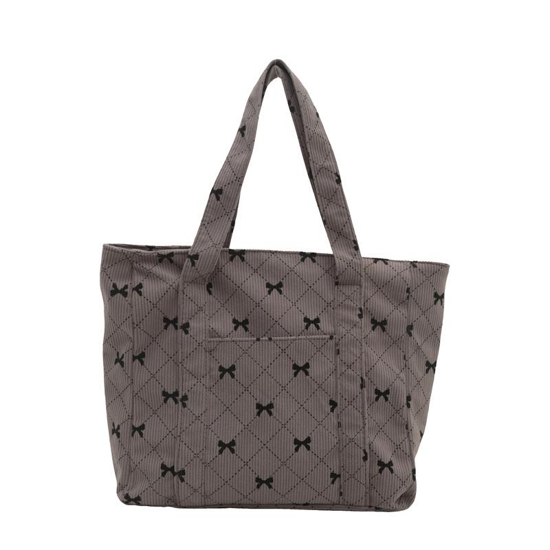 

Вельветовая трендовая сумка через плечо с бантом и ромбами, повседневная, осенний модный тренд, простая сумка через плечо под мышку серый