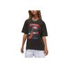 Jordan Heritage Logo Graphic Print Loose Short Sleeve T-Shirt Women Tops Black FB5137-010