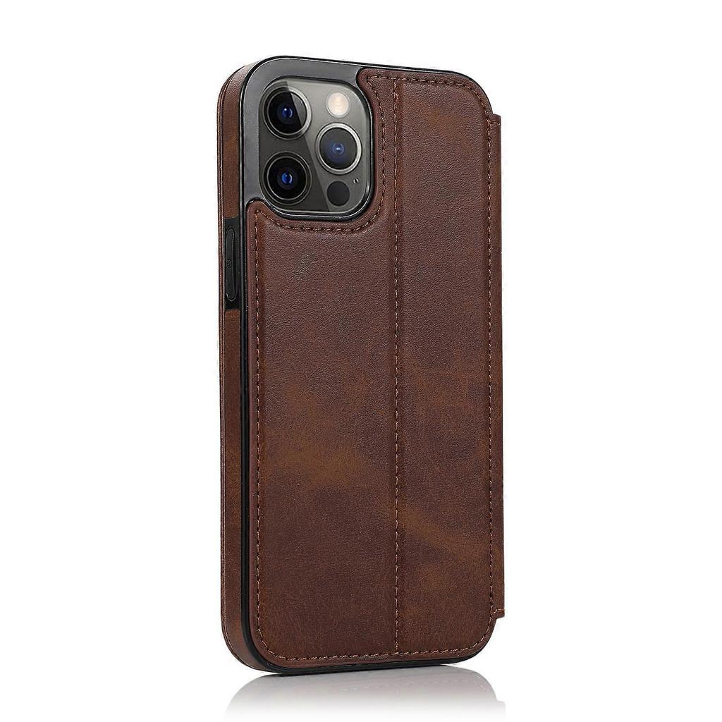 For iPhone 12 Pro Max Strong Magnetic Closure PU + TPU Leather Case with Card Slots & Holder