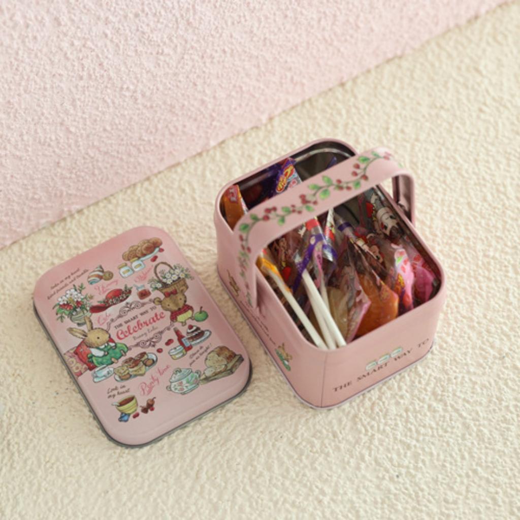 Blech Süßigkeitenbox Kindergeschenke Kleine Blechdose Keksbox Tragbare Kaninchen Geschenkbox für Geburtstag Hochzeit Party Dekoration