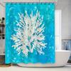 Coastal Ocean Wave Shower Curtain Sea Coral Pattern Bathroom Decor Beach Themed Backdrop Artistic Print Waterproof Fabric