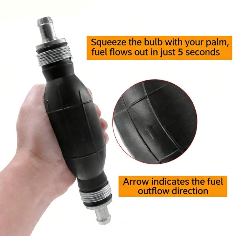 Ergonomic Hand Squeeze Oil Pump Gasolines Siphon Hose Pump For Auto HVAC Maintenance Natural Rubber Construction