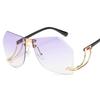 New Irregular Rimless Sunglasses Women Brand Designer Alloy Frame Oversize Gradient Sun Glasses Fashion Female Clear Shades