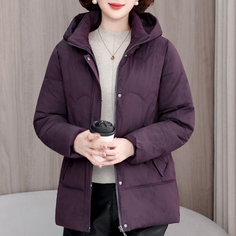 Plus Size XL-5XL Middle Age Women's Winter Jackets Hooded Elegant Loose Thick Warm Parkas Female Coats