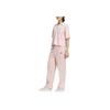 Adidas Versatile Slim Fit Lace-Up Straight Leg Breathable Knitted Sports Pants Women Bottoms Pink JZ4158