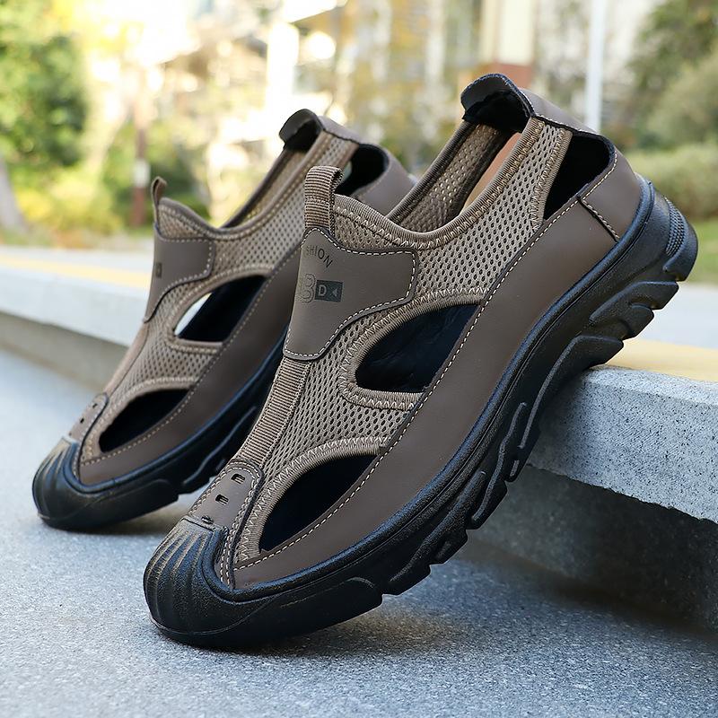Outdoor Non Slip Lightweight Sports Leisure Beach Shoes Summer Breathable Men's Baotou Sandals Fashion Hollow Out Sneaker Hombre