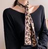 Korean Leopard Printed Skinny Scarf Women Soft Double Sided Neckerchief Hairband Lady Headband Bagscarf Female Neck Tie