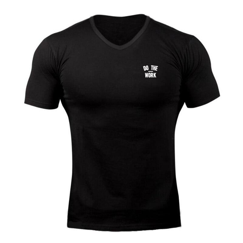 Muscleguys New Brand  Mens Pritned V-neck Short Sleeve Comfortable T-shirt Cotton Fashion Tops Casual Breathable Short Sleeve Tees
