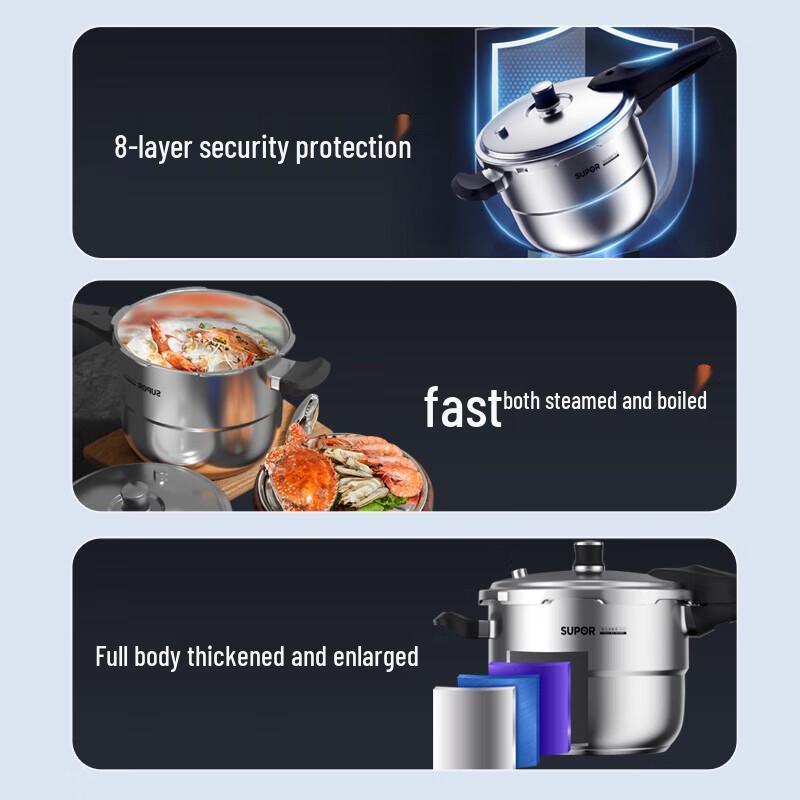 SUPOR 304 Stainless Steel Gas Stove Pressure Cooker