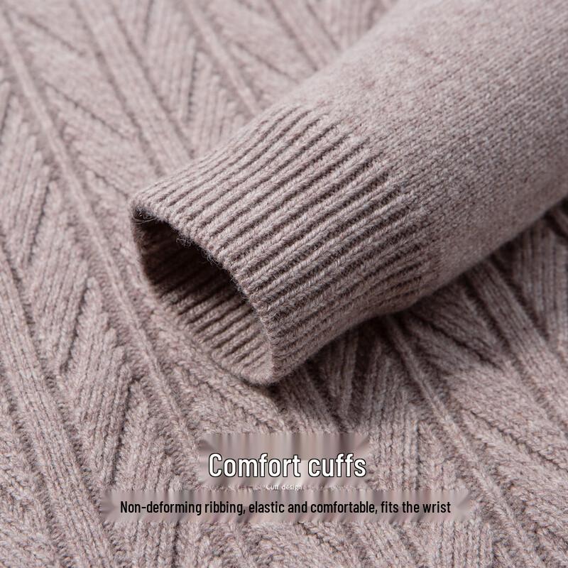 Hodo Herren Luxus 100% Wolle Dick Rundhals Pullover