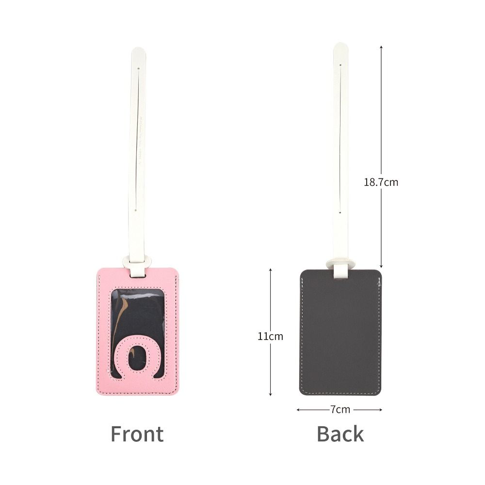 Solid Color 26 Letter Name Luggage Tag PU Alphabet Card Holder Airplane Suitcase Tag Women