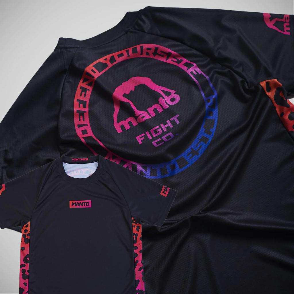 MANTO Defend Yourself BJJ T Shirt Men's Black 3D Print Tees Fight Tops Quick-Dry MMA Training Sportswear Summer Fitness