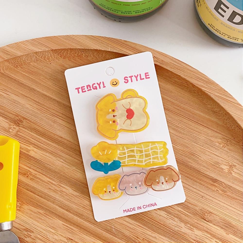 

Заколки для волос с милым мультяшным кавайным медведем и кроликом, акриловые заколки ярких цветов, заколки для волос принцессы для девочек, аксессуары для волос для новорожденных, подарки