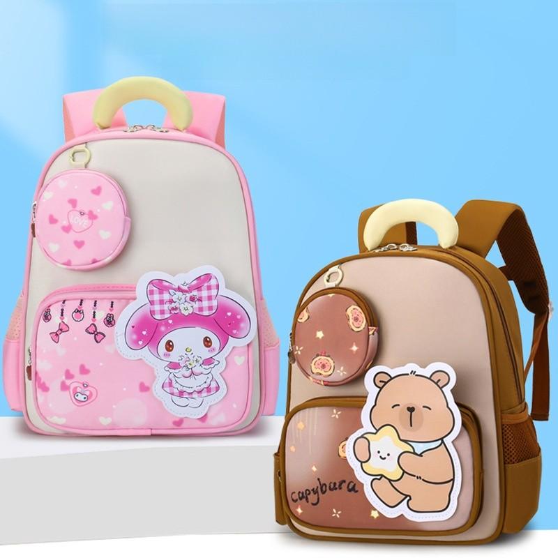 Zaino Kuromi Melody Cinnamoroll Con Stampa Cartoon e Materiale in Nylon Traspirante Per l'Educazione e il Gioco