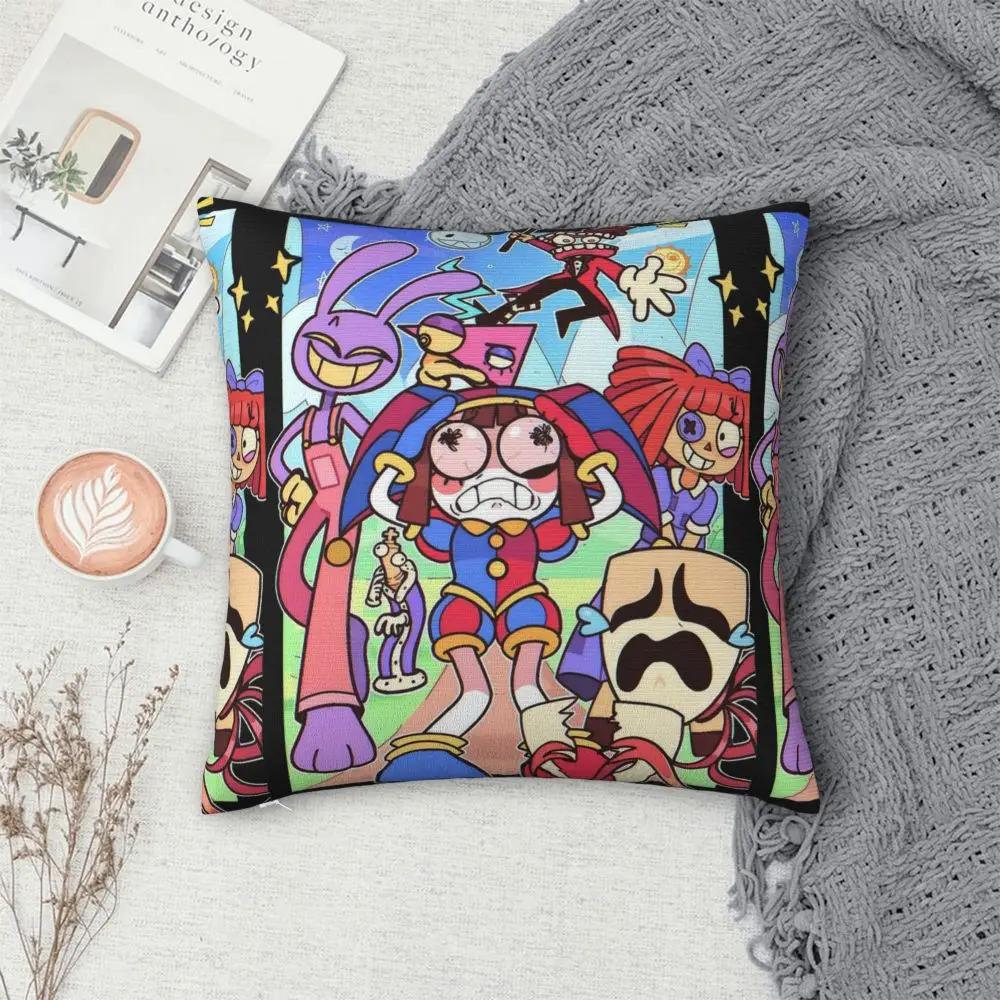 The  Digital Circus Pillowcases Bed Car Tadc Jax Pompom Pomni Cushion Cover Cute Home Decoration Pillowcase