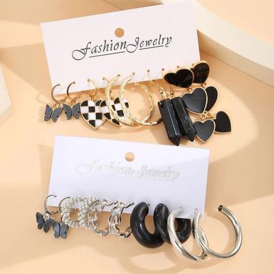 Hot-selling European and American Style Butterfly Love Chain Earrings Set, Light Luxury High-end Earrings