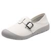 Little white shoes women's spring cowhide thick-soled women's shoes hollow lazy shoes soft-soled breathable casual shoes