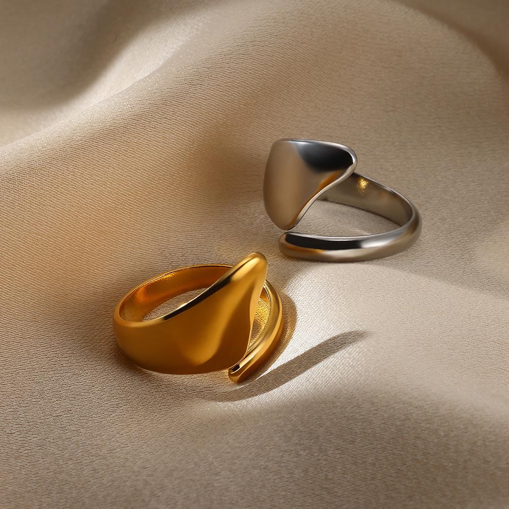 Stainless Steel Geometric Irregular Snake Ring