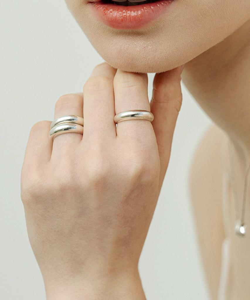 Tou [Silver925] 96 Semi Matte Bulging Silver Ring