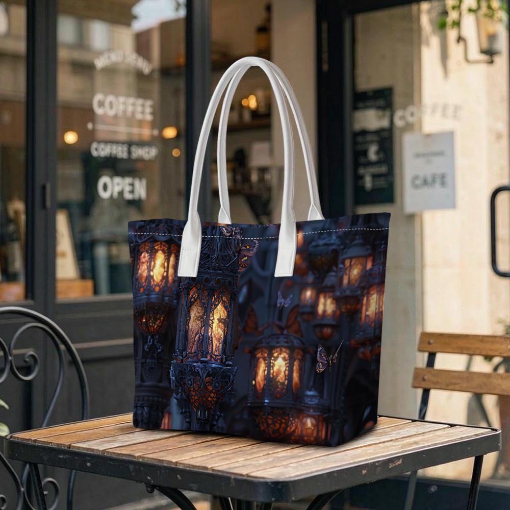 Vintage Lantern Print Ladies Daily Tote Bag