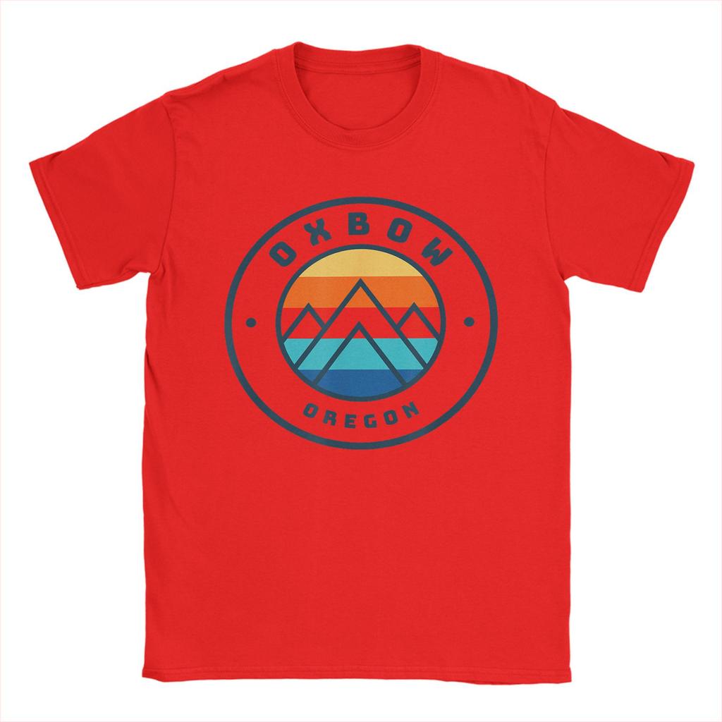 Oxbow Oregon Fishing Summer Men's T Shirt Mountain Novelty Tee Shirt Short Sleeve Crewneck T-Shirt Cotton Classic Clothes