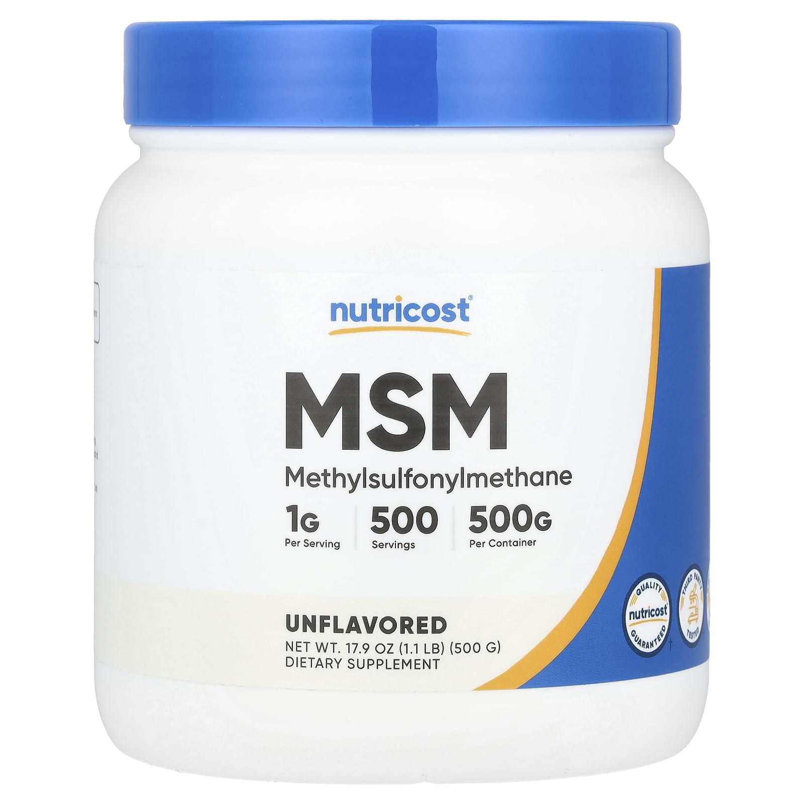 

MSM, Unflavored, 17.9 Oz (500 G)