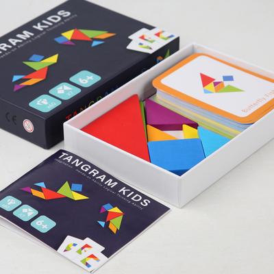 Houten Tangram Legpuzzelbord Educatief Speelgoed voor Kinderen Geometrische Vorm 3D Puzzels Spellen