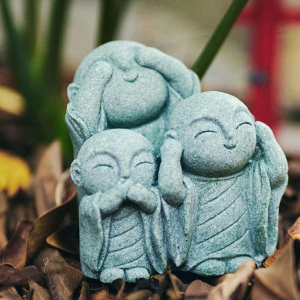 koundeneko Jizo a healing and cute stone See no hear no speak no A Jizo statue representing good a lucky a Zen Buddhist guardian and Buddhist statue,