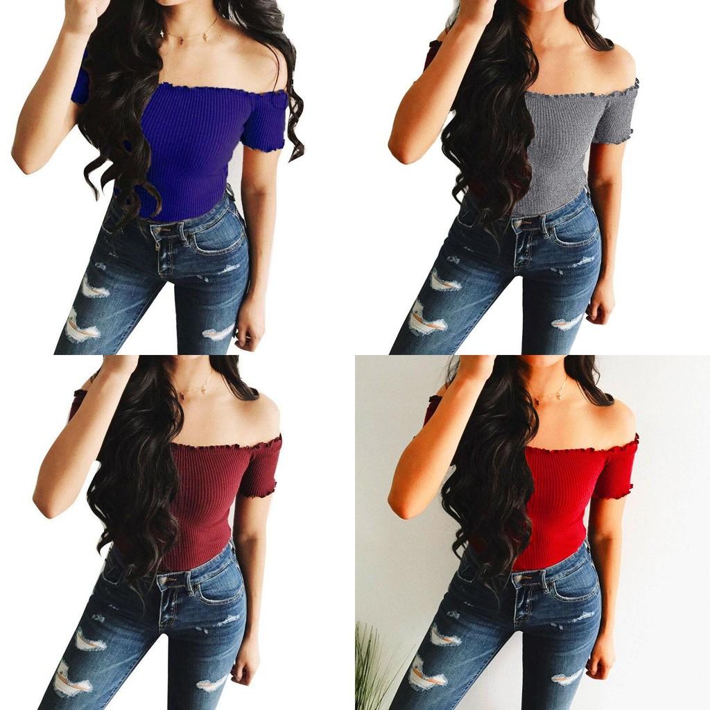 Elegant Women Summer Casual Off Shoulder Tank Top Vest Blouse For Effortless Style