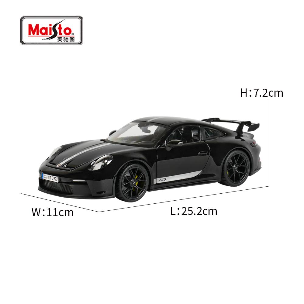Maisto 1:18 2022 Porsche 911 GT3 Blue Sports Car Static Die Cast Vehicles Collectible Model Car Toys