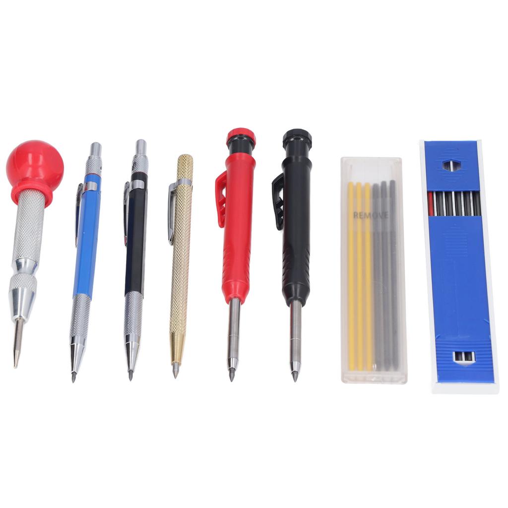 Carpenter Scriber Marking Kit Solid Mechanical Pencil with Refill Center Punch Carbide Marker