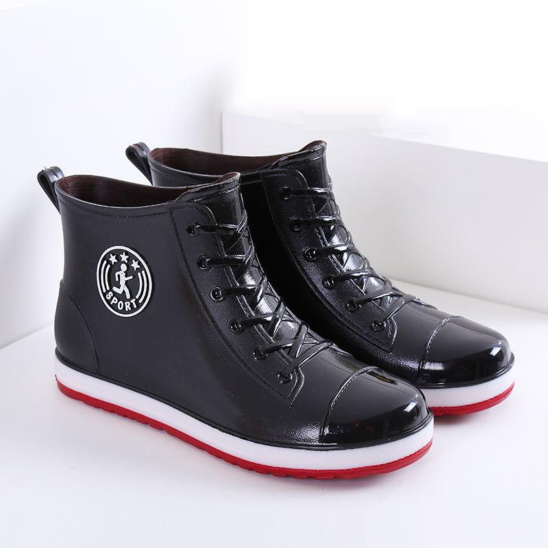 Winter Plush Rain Boots Women Fur Lined Rainshoes Woman Soft Ankle Boot Galoshes Ladies Rainy Work Shoes Female Green Booties