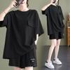 Summer Casual Suit for Women, Loose Large Size, Slim, Fashionable, Versatile Short-sleeved Shorts Two-piece Set, Slightly Fat