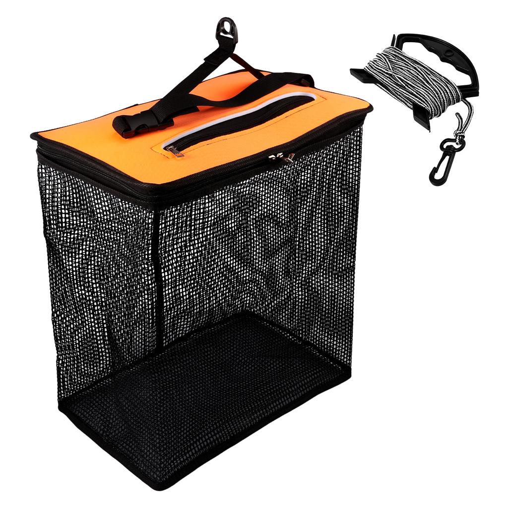 Floating Fishing basket 3.6/10 Gallons Portable Fishing Basket with 5 Meters Rope Fish Cage for Fisherman and Fishing Enthusiast